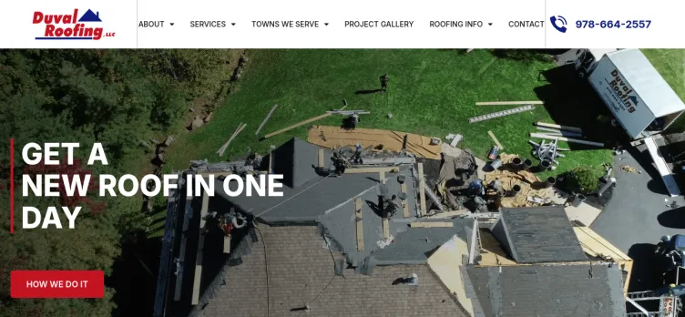 Screenshot Duval Roofing