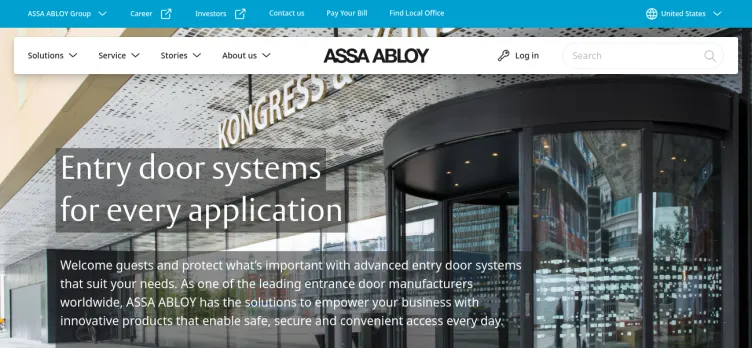 Screenshot Assa Abloy Entrance Systems