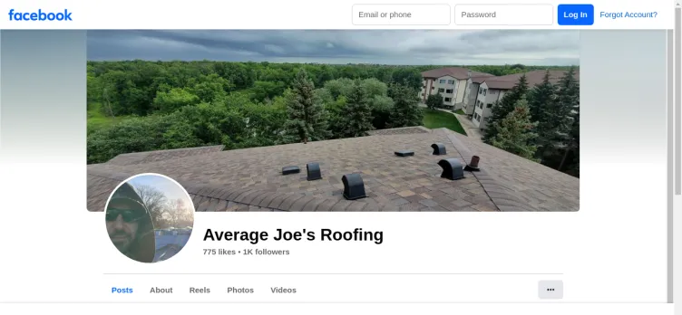 Screenshot Average Joe's Roofing