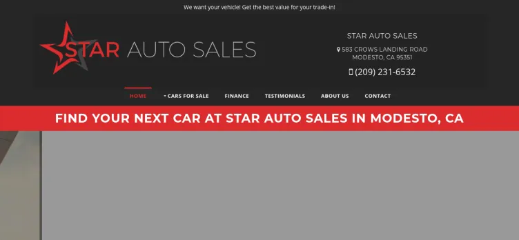 Screenshot Star Auto Sales of Modesto