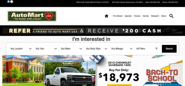 Screenshot Auto Mart USA