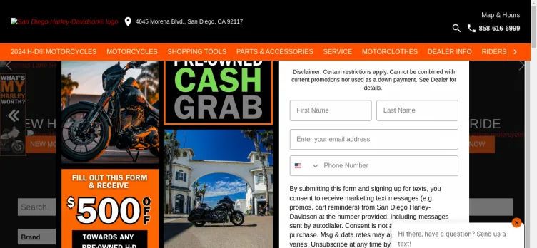 Screenshot San Diego Harley-Davidson