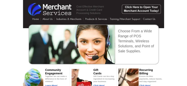 Screenshot Merchant Services