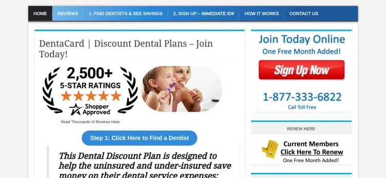 Screenshot DentaCard Discount Dental Plans