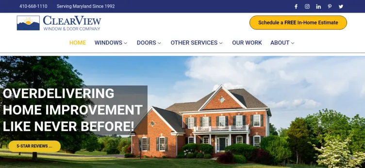 Screenshot Clearview Window & Door Company