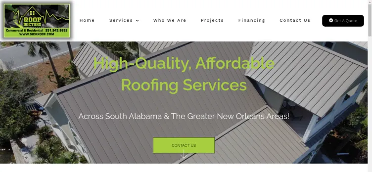 Screenshot Roof Doctors of Alabama