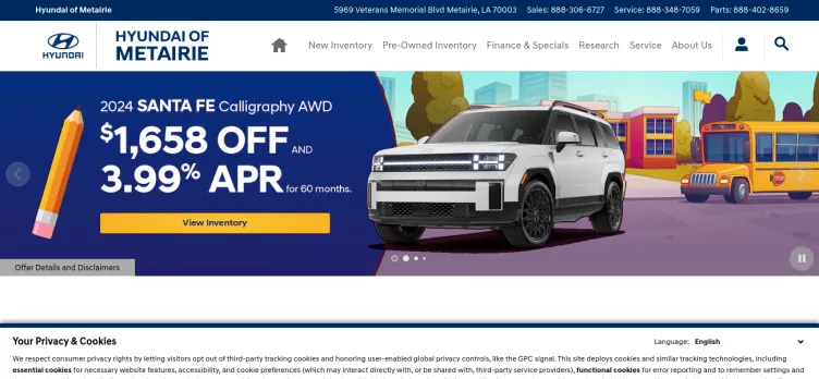 Screenshot Hyundai of Metairie