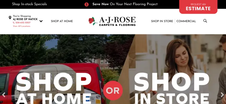 Screenshot A.J. Rose Carpets & Flooring