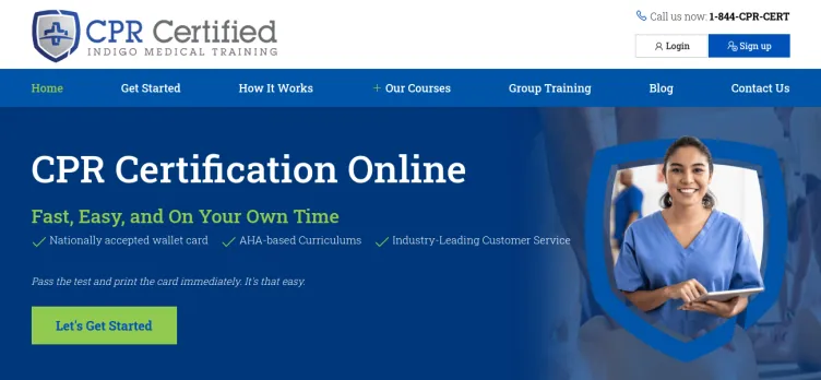 Screenshot CPRCertified.com