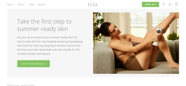 Screenshot Tria Beauty