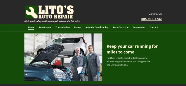 Screenshot Lito's Auto Repair