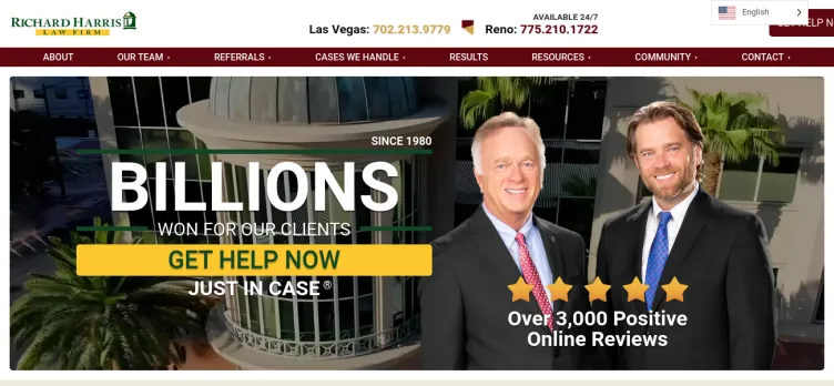 Screenshot Richard Harris Law Firm