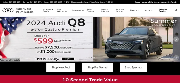 Screenshot Braman Audi of West Palm Beach