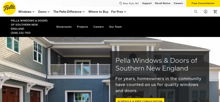 Screenshot Pella Windows and Doors of Southern New England