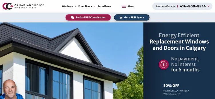 Screenshot Canadian Choice Windows & Doors