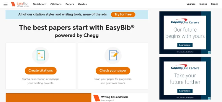 Screenshot EasyBib