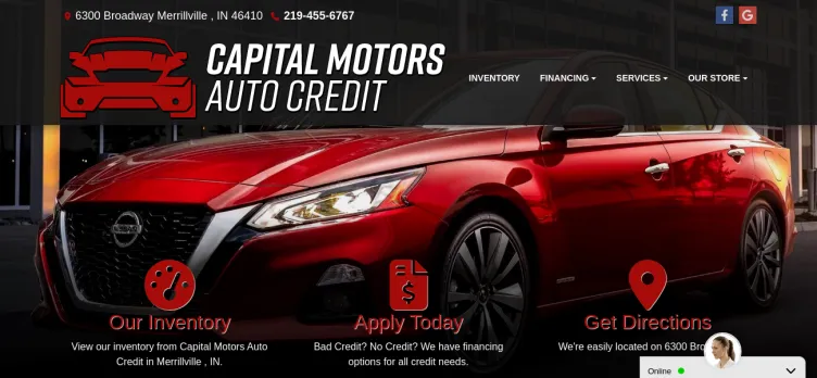 Screenshot Capital Motors Auto Credit