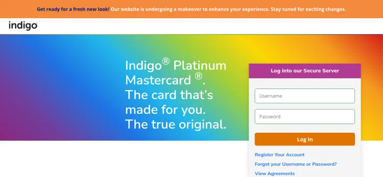 Screenshot Indigo Platinum MasterCard