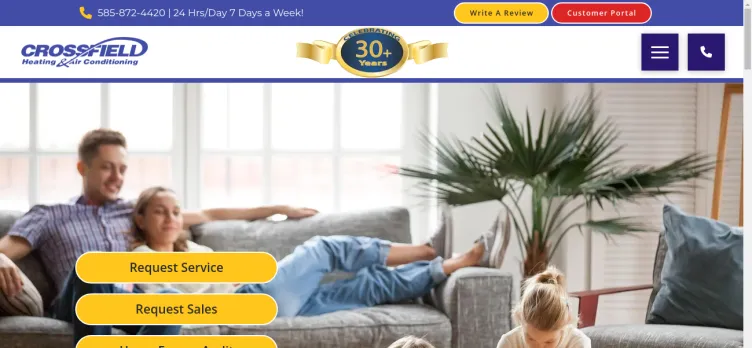 Screenshot Crossfield Heating & Air Conditioning