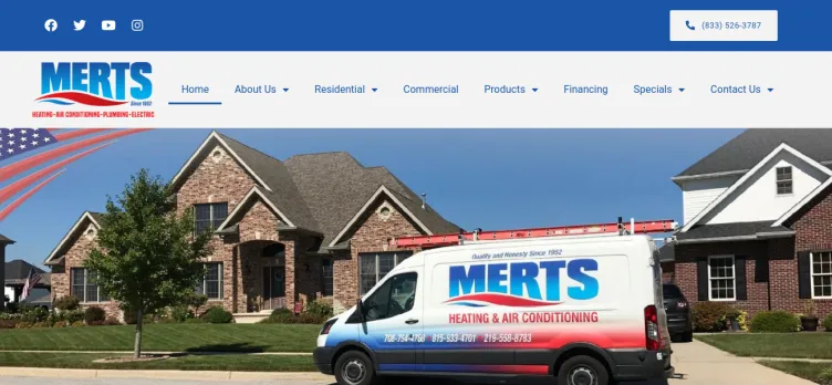 Screenshot Merts Heating & Air Conditioning