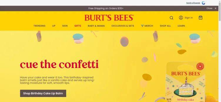 Screenshot Burt's Bees