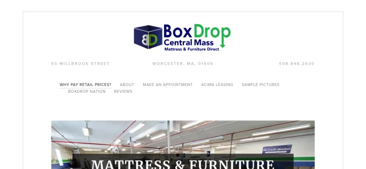 Screenshot Box Drop Mattress & Sofa Outlet of Central Mass