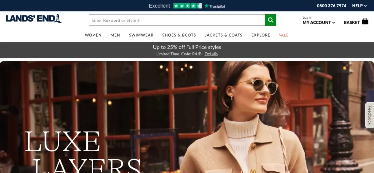 Screenshot Landsend.co.uk