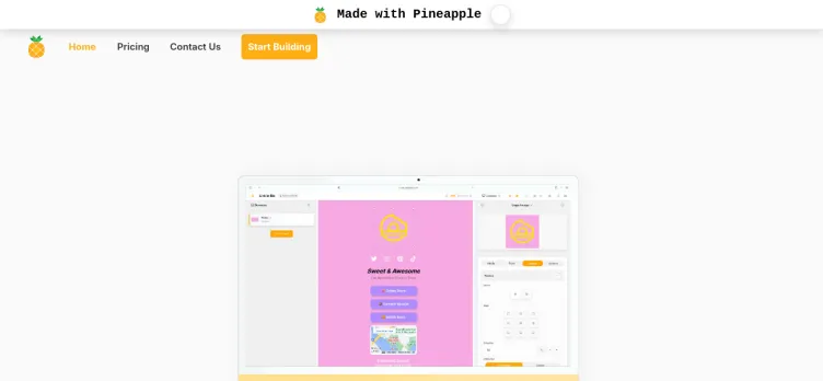 Screenshot Pineapple - Website Builder