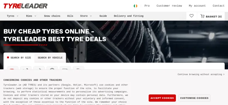 Screenshot Tyreleader.ie