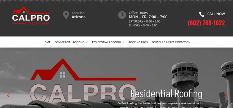 Screenshot Cal-Pro Roofing