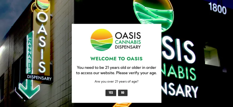 Screenshot Oasis Cannabis