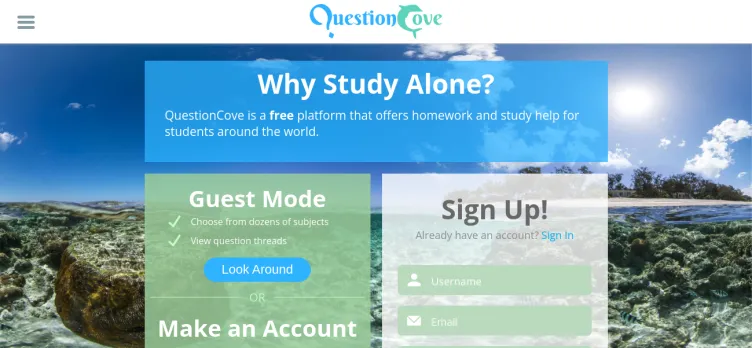 Screenshot QuestionCove