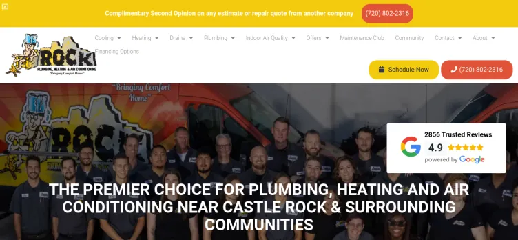 Screenshot Rock Heating & Air Conditioning