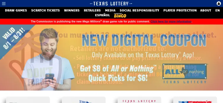 Screenshot Texas Lottery Official App