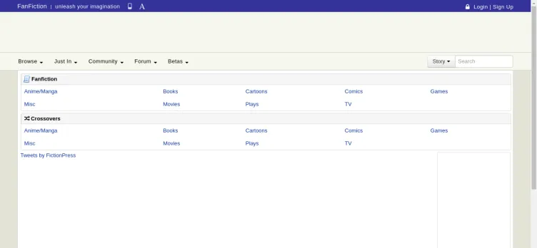 Screenshot FanFiction.Net