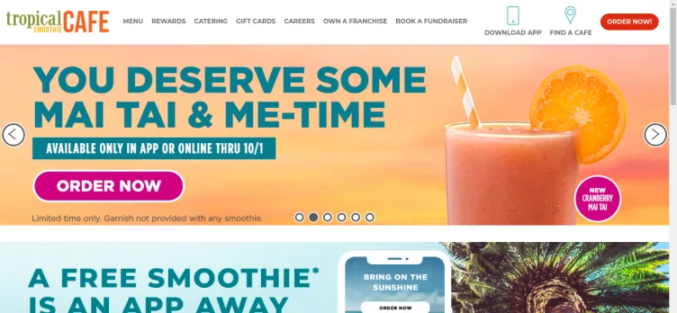 Screenshot Tropical Smoothie Cafe