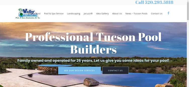 Screenshot Valley Oasis Pools & Spas Construction