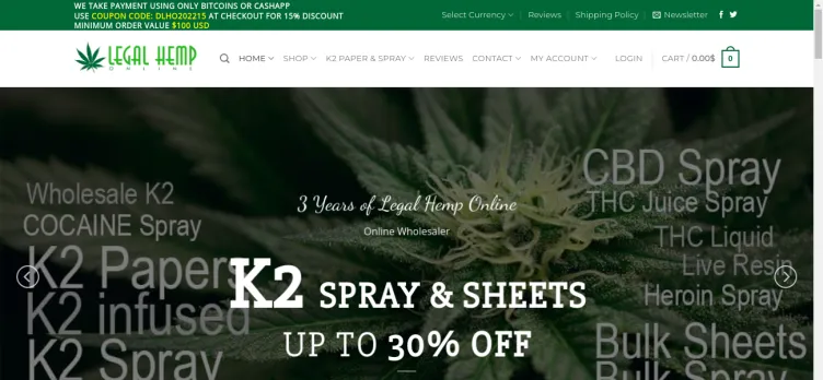 Screenshot Legal Hemp Online