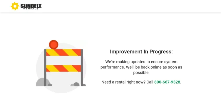 Screenshot Sunbelt Rentals