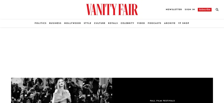 Screenshot Vanity Fair