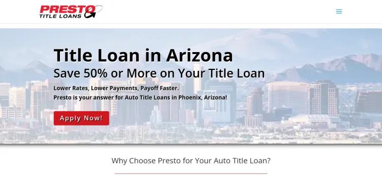 Screenshot Presto Loan Centers