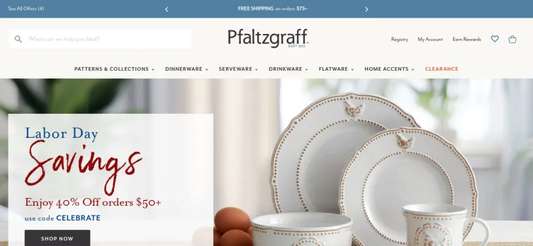 Screenshot Pfaltzgraff