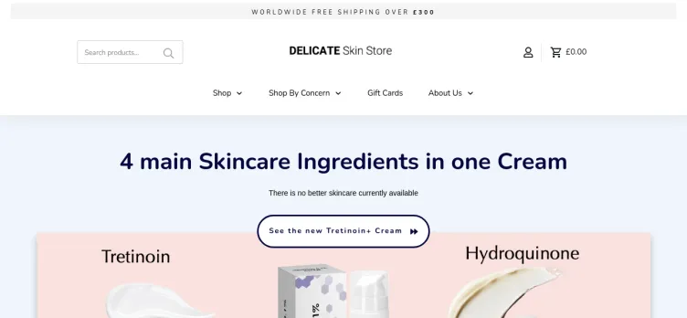 Screenshot Delicate Skin Store