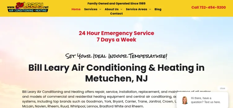 Screenshot Bill Leary Air Conditioning & Heating