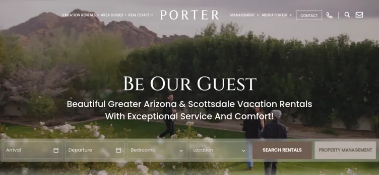 Screenshot Porter Vacation Rental Management