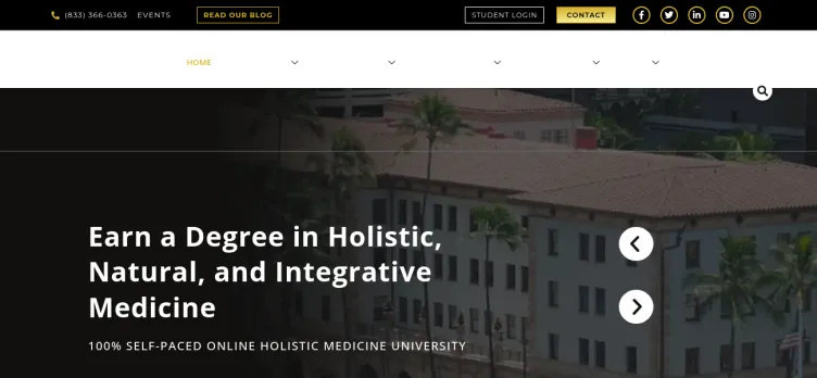 Screenshot International Quantum University for Integrative Medicine