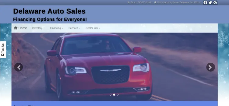 Screenshot Delaware Auto Sales