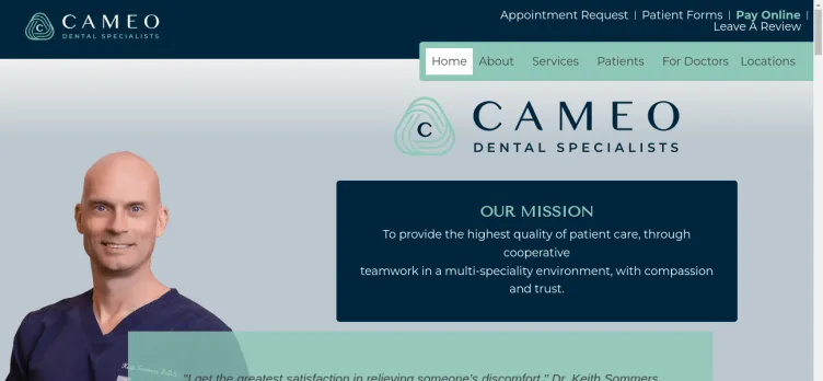 Screenshot Cameo Dental Specialists