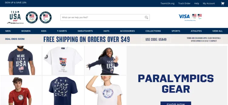 Screenshot Team USA Shop