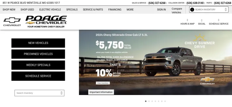 Screenshot Poage Chevrolet of Wentzville